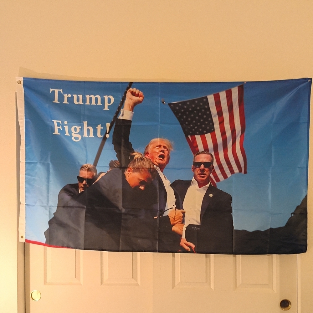 Trump 2024 Fight for America MAGA Flag 3x5 Ft Assassination Attempt Commemorativ